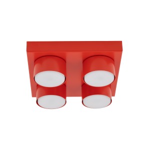 Czerwona lampa sufitowa do pokoju dziecka lego 4xGX53 BRIX RED 