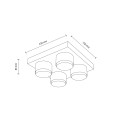 LAMPAMI - czerwona lampa sufitowa do pokoju dziecka lego BRIX RED szkic