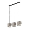 LAMPAMI - beżowa lampa wisząca nad stół potrójna, lampa wisząca nad stół z abażurami, lampa wisząca do salonu boho, lampa wisząca dekoracyjna ELBRUS LINEN