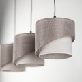 LAMPAMI - beżowa lampa wisząca nad stół potrójna, lampa wisząca nad stół z abażurami, lampa wisząca do salonu boho, lampa wisząca dekoracyjna ELBRUS LINEN