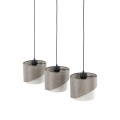 LAMPAMI - beżowa lampa wisząca nad stół potrójna, lampa wisząca nad stół z abażurami, lampa wisząca do salonu boho, lampa wisząca dekoracyjna ELBRUS LINEN