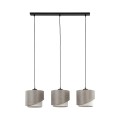 LAMPAMI - beżowa lampa wisząca nad stół potrójna, lampa wisząca nad stół z abażurami, lampa wisząca do salonu boho, lampa wisząca dekoracyjna ELBRUS LINEN