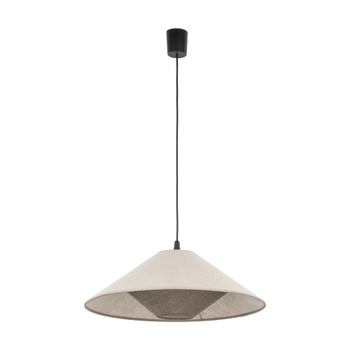 LAMPAMI - beżowa lampa sufitowa wisząca pojedyncza, oświetlenie do sypialni, lampa do salonu, lampa nad stół do jadalni, lampa boho, modern classic, lampa sufitowa wisząca pojedyncza, lampa wisząca z abażurem  BELISSA LEN