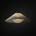 LAMPAMI - beżowa lampa sufitowa wisząca pojedyncza, oświetlenie do sypialni, lampa do salonu, lampa nad stół do jadalni, lampa boho, modern classic, lampa sufitowa wisząca pojedyncza, lampa wisząca z abażurem  BELISSA LEN