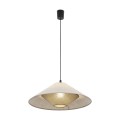 LAMPAMI - beżowa lampa sufitowa wisząca pojedyncza, oświetlenie do sypialni, lampa do salonu, lampa nad stół do jadalni, lampa boho, modern classic, lampa sufitowa wisząca pojedyncza, lampa wisząca z abażurem  BELISSA LEN