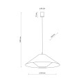 LAMPAMI - beżowa lampa sufitowa wisząca pojedyncza lampa wisząca z abażurem  BELISSA LEN szkic