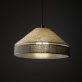 LAMPAMI - lampa modern classic, nowoczesny żyrandol do salonu, lampa do sypialni wisząca boho, lampa wisząca pojedyncza, żyrandol do jadalni, przytulna lampa do sypialni ELISS BLACK JUTA