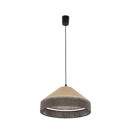 LAMPAMI - lampa modern classic, nowoczesny żyrandol do salonu, lampa do sypialni wisząca boho, lampa wisząca pojedyncza, żyrandol do jadalni, przytulna lampa do sypialni ELISS BLACK JUTA