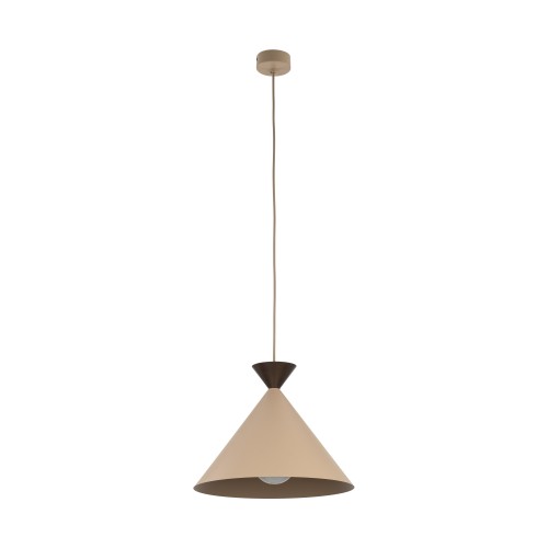 LAMPAMI - modna lampa wisząca pojedyncza, lampa do salonu, modna lampa do sypialni, lampa wisząca nad stół w jadalni, lampa sufitowa pojedyncza wisząca MATTEO SABIA BROWN L