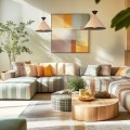 LAMPAMI - modna lampa wisząca pojedyncza, lampa do salonu, modna lampa do sypialni, lampa wisząca nad stół w jadalni, lampa sufitowa pojedyncza wisząca MATTEO SABIA BROWN L