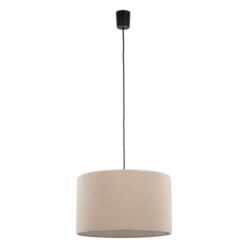 LAMPAMI - bezowa lampa sufitowa pojedyncza wisząca, lampa do pokoju, oświetlenie do kuchni, oświetlenie do salonu, lampa do sypialni wisząca, beżowa lampa VELLUM 380