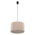 LAMPAMI - bezowa lampa sufitowa pojedyncza wisząca, lampa do pokoju, oświetlenie do kuchni, oświetlenie do salonu, lampa do sypialni wisząca, beżowa lampa VELLUM 380