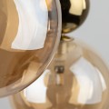LAMPAMI - nowoczesny żyrandol do salonu, lampa wisząca szklane kule, lampa do salonu, żyrandol kule bursztynowe ze złotym, lampa nad stół, lampa wisząca SIA GOLD
