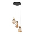 LAMPAMI - nowoczesny żyrandol do salonu, lampa wisząca szklane kule, lampa do salonu, żyrandol kule bursztynowe ze złotym, lampa nad stół, lampa wisząca SIA GOLD