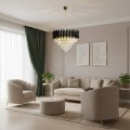LAMPAMI - nowoczesny żyrandol do salonu z kryształkami, ozdobny żyrandol kryształowy glamour, żyrandol do sypialni, żyrandol nad stół, złoty żyrandol glamour CRISTAL GOLD BLACK