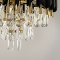 LAMPAMI - nowoczesny żyrandol do salonu z kryształkami, ozdobny żyrandol kryształowy glamour, żyrandol do sypialni, żyrandol nad stół, złoty żyrandol glamour CRISTAL GOLD BLACK