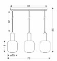 LAMPAMI - lampa wisząca do sypialni nad łóżko, lampa do salonu wisząca, lampa sufitowa do kuchni, lampa do jadalni nad stół LINOX szkic