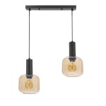 Lampa nad stół do jadalni, salonu, kuchni kule szklane ryflowane 2xE27 LINOX