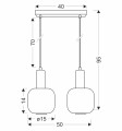 LAMPAMI - lampa nad stół do jadalni kule szklane ryflowane szkic LINOX