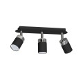 LAMPAMI - lampa sufitowa czarna metalowa potrójna spot, lampa sufitowa do pokoju młodzieżowego, lampa sufitowa do przedpokoju, lampa sufitowa do małego pokoju, lampa sufitowa regulowana JOKER BLACK CHROME