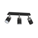 Lampa sufitowa czarna metalowa potrójna spot 3xGU10 JOKER BLACK CHROME
