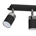 LAMPAMI - lampa sufitowa czarna metalowa potrójna spot, lampa sufitowa do pokoju młodzieżowego, lampa sufitowa do przedpokoju, lampa sufitowa do małego pokoju, lampa sufitowa regulowana JOKER BLACK CHROME