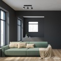 LAMPAMI - lampa sufitowa czarna metalowa potrójna spot, lampa sufitowa do pokoju młodzieżowego, lampa sufitowa do przedpokoju, lampa sufitowa do małego pokoju, lampa sufitowa regulowana JOKER BLACK CHROME