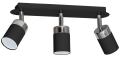 LAMPAMI - lampa sufitowa czarna metalowa potrójna spot, lampa sufitowa do pokoju młodzieżowego, lampa sufitowa do przedpokoju, lampa sufitowa do małego pokoju, lampa sufitowa regulowana JOKER BLACK CHROME