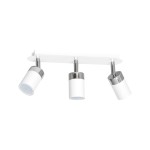 Lampa sufitowa biała metalowa potrójna spot 3xGU10 JOKER WHITE CHROME