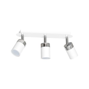 Lampa sufitowa biała metalowa potrójna spot 3xGU10 JOKER WHITE CHROME