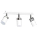 LAMPAMI - lampa sufitowa biała metalowa potrójna spot, lampa sufitowa podłużna typu spot, lampa do kuchni, lampa do korytarza, lampa do pokoju dziecka, lampa sufitowa biała JOKER WHITE CHROM