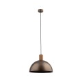 LAMPAMI - lampa wisząca nad stół, lampa z drewnem, lampa do kuchni wisząca, żyrandol w stylu skandynawskim, lampa nad stół w jadalni, lampa sufitowa pojedyncza wisząca OSLO BROWN
