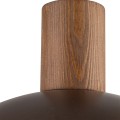 LAMPAMI - lampa wisząca nad stół, lampa z drewnem, lampa do kuchni wisząca, żyrandol w stylu skandynawskim, lampa nad stół w jadalni, lampa sufitowa pojedyncza wisząca OSLO BROWN