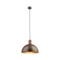 LAMPAMI - lampa wisząca nad stół, lampa z drewnem, lampa do kuchni wisząca, żyrandol w stylu skandynawskim, lampa nad stół w jadalni, lampa sufitowa pojedyncza wisząca OSLO BROWN