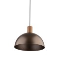LAMPAMI - lampa wisząca nad stół, lampa z drewnem, lampa do kuchni wisząca, żyrandol w stylu skandynawskim, lampa nad stół w jadalni, lampa sufitowa pojedyncza wisząca OSLO BROWN