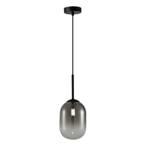Czarna lampa wisząca nowoczesna klosz dymiony 164 cm 1xG9 fi 120 mm ALIAS