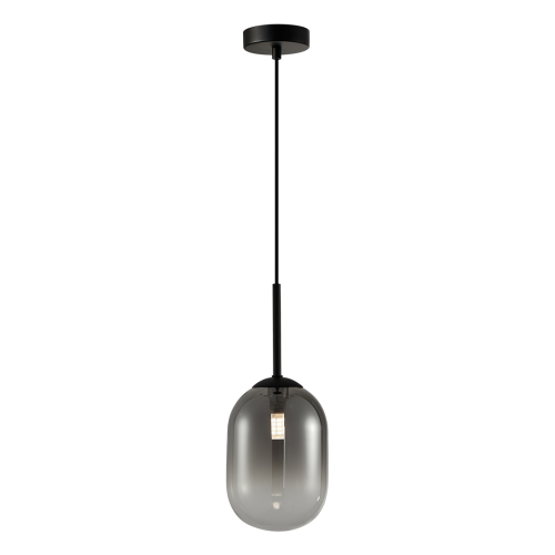 LAMPAMI - czarna lampa wisząca nowoczesna, lampa do kuchni nad wyspę, lampa do jadalni nad stół,  lampa kula wisząca długa - ALIAS