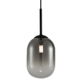 LAMPAMI - czarna lampa wisząca nowoczesna, lampa do kuchni nad wyspę, lampa do jadalni nad stół,  lampa kula wisząca długa - ALIAS