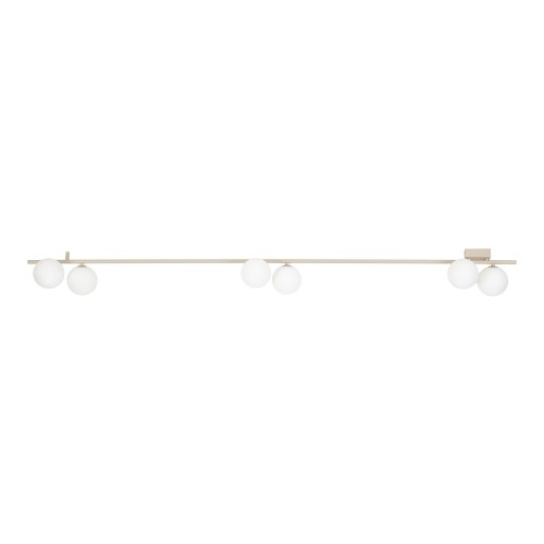 LAMPAMI - lampa sufitowa na listwie kaszmirowej klosze szklane kule, oświetlenie listwa sufitowa, oświetlenie do kuchni sufitowe, lampa do pokoju młodzieżowego, podłużna lampa sufitowa IMELO KASZMIR