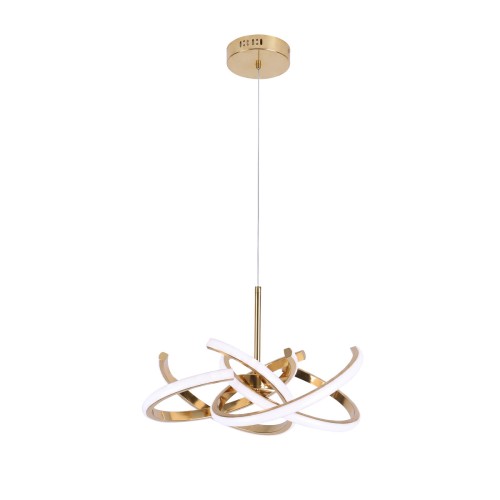 LAMPAMI - złota lampa wisząca nowoczesna ledowa,  żyrandol ledowy, nowoczesna lampa led do salonu, lampa do pokoju gościnnego SPIDER LED CCT