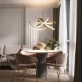 LAMPAMI - złota lampa wisząca nowoczesna ledowa,  żyrandol ledowy, nowoczesna lampa led do salonu, lampa do pokoju gościnnego SPIDER LED CCT