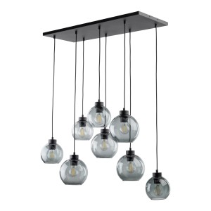 Lampa do jadalni nad stół żyrandol kule czarny wiszący 8xE27 CUBUS GRAPHITE