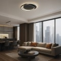 LAMPAMI - lampa sufitowa plafon ledowy czarny, lampa do salonu, plafon sufitowy, oświetlenie do kuchni sufitowe, oświetlenie salonu, nowoczesna lampa do przedpokoju, plafon ledowy sufitowy CORDOBA BLACK 30W LED
