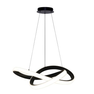 Lampa sufitowa ledowa czarna wisząca 120 cm 28W LED 3000, 4500, 6500K osłonka biała SPLOT