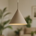 LAMPAMI - lampa sufitowa wisząca beżowa, lampa do pokoju młodzieżowego, lampa wisząca do sypialni przy łóżku, lampa do jadalni nad stół, beżowa lampa sufitowa pojedyncza wisząca CAPITAL TAUPE