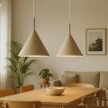 LAMPAMI - lampa sufitowa wisząca beżowa, lampa do pokoju młodzieżowego, lampa wisząca do sypialni przy łóżku, lampa do jadalni nad stół, beżowa lampa sufitowa pojedyncza wisząca CAPITAL TAUPE