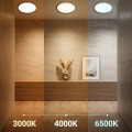 LAMPAMI - lampa sufitowa do łazienki ledowa biała IP54,  lampa sufitowa do kuchni, lampa do łazienki, lampa na korytarz, lampa łazienkowa sufitowa, plafon sufitowy biały Hugo CCT IP54