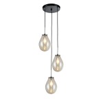 Lampa do jadalni nad stół wisząca potrójna czarna 130 cm 3xE14 FONDI