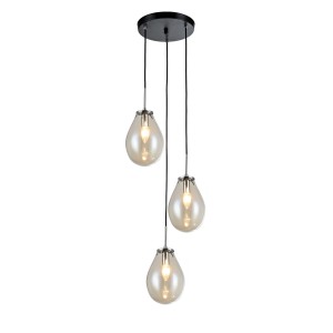 Lampa do jadalni nad stół wisząca potrójna czarna 130 cm 3xE14 FONDI