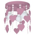 LAMPAMI - różowy żyrandol do pokoju dziewczynki, lampa sufitowa do pokoju dziewczynki, różowy żyrandol dla dziewczynki, lampa sufitowa dziecięca CORAZON VIOLET